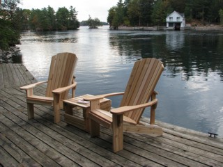 Muskoka Chairs with Side Table Foot Rest