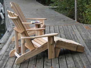 Muskoka Chairs with Side Table Foot Rest